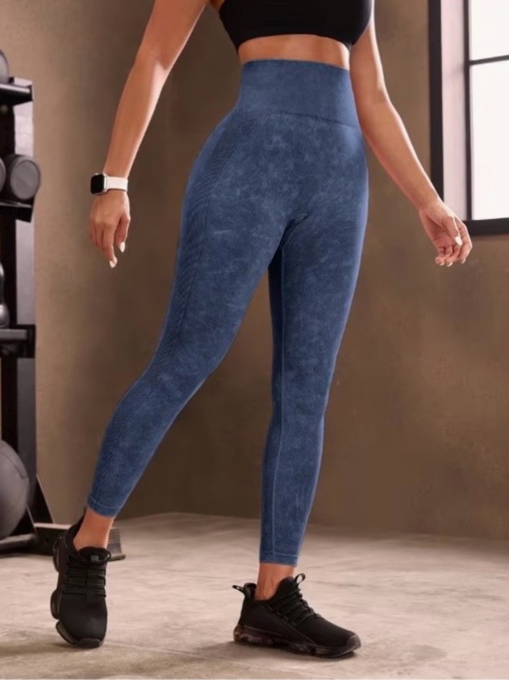 Women’s High-Waist Seamless Leggings - Blue